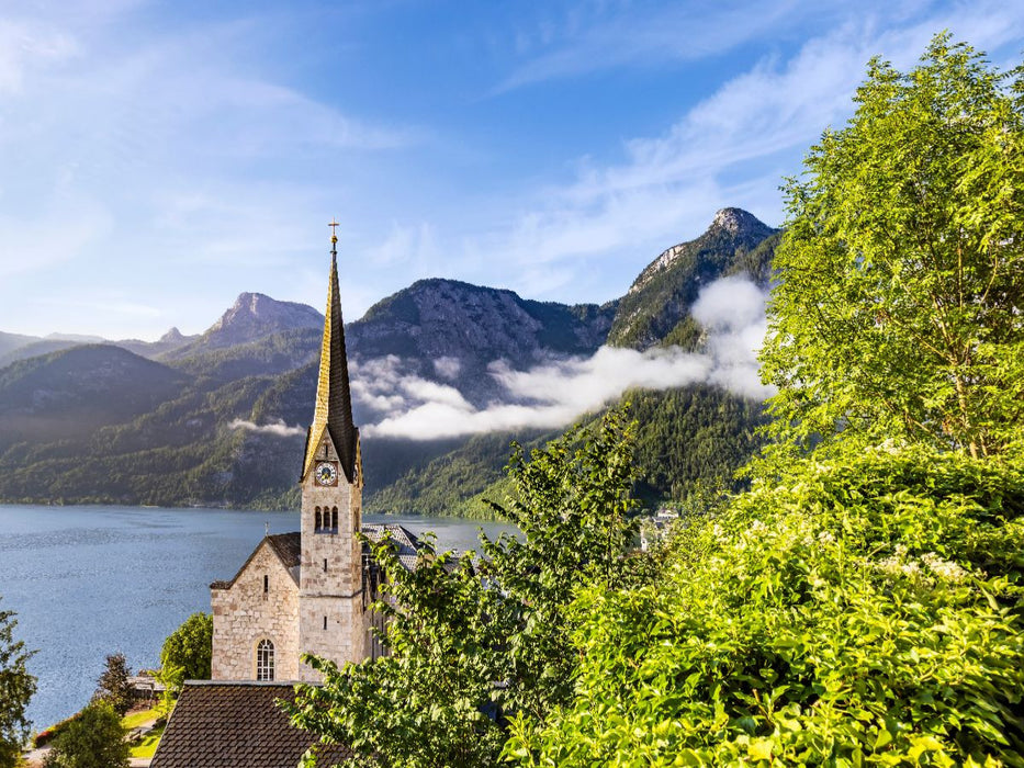 Bezaubernde Morgenstimmung in Hallstatt - CALVENDO Foto-Puzzle'