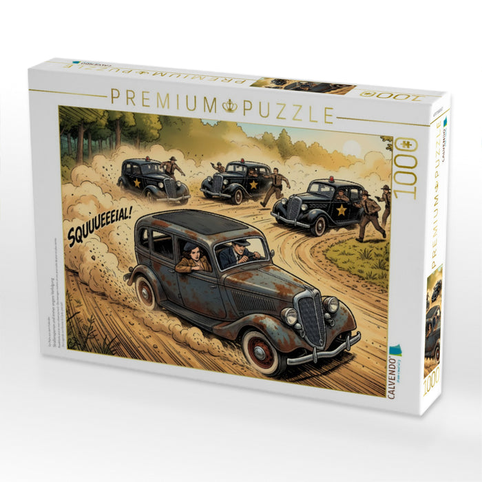 Straßensperren und immer engere Verfolgung - CALVENDO Foto-Puzzle'
