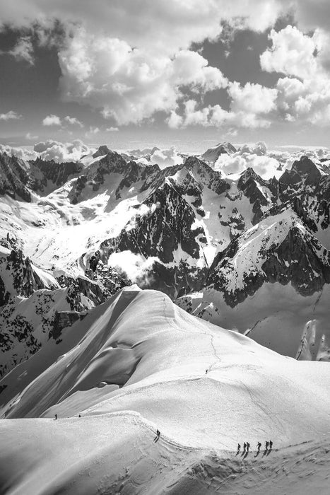 Premium Textil-Leinwand Bergwelt bei Chamonix, Rhone-Alpes, Frankreich