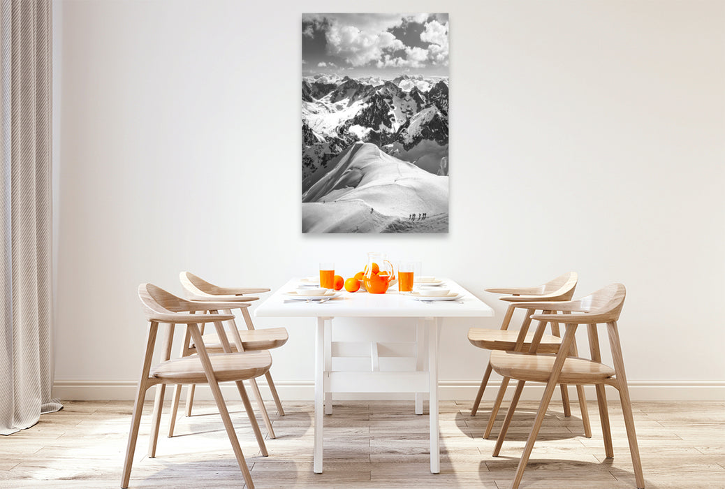 Premium Textil-Leinwand Bergwelt bei Chamonix, Rhone-Alpes, Frankreich