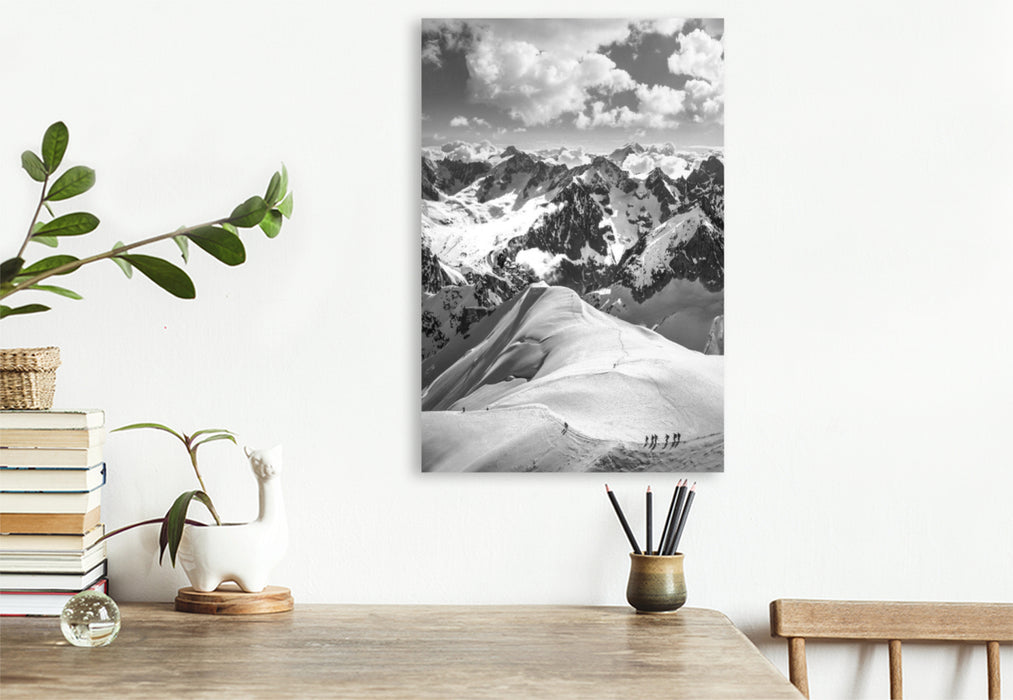 Premium Textil-Leinwand Bergwelt bei Chamonix, Rhone-Alpes, Frankreich