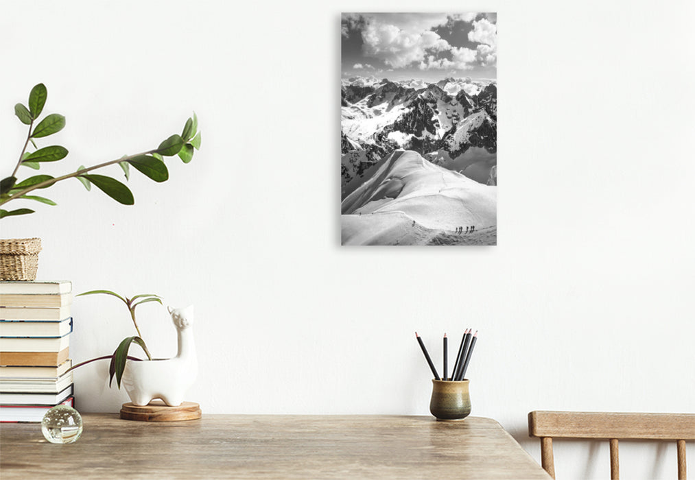 Premium Textil-Leinwand Bergwelt bei Chamonix, Rhone-Alpes, Frankreich
