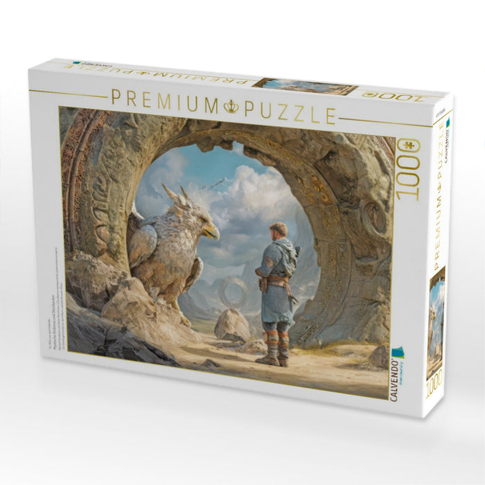 Mystische Oroboros und Steinbauten - CALVENDO Foto-Puzzle'