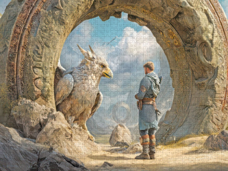Mystische Oroboros und Steinbauten - CALVENDO Foto-Puzzle'