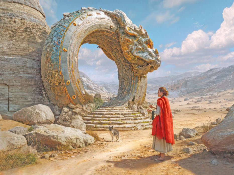 Mystische Oroboros und Steinbauten - CALVENDO Foto-Puzzle'