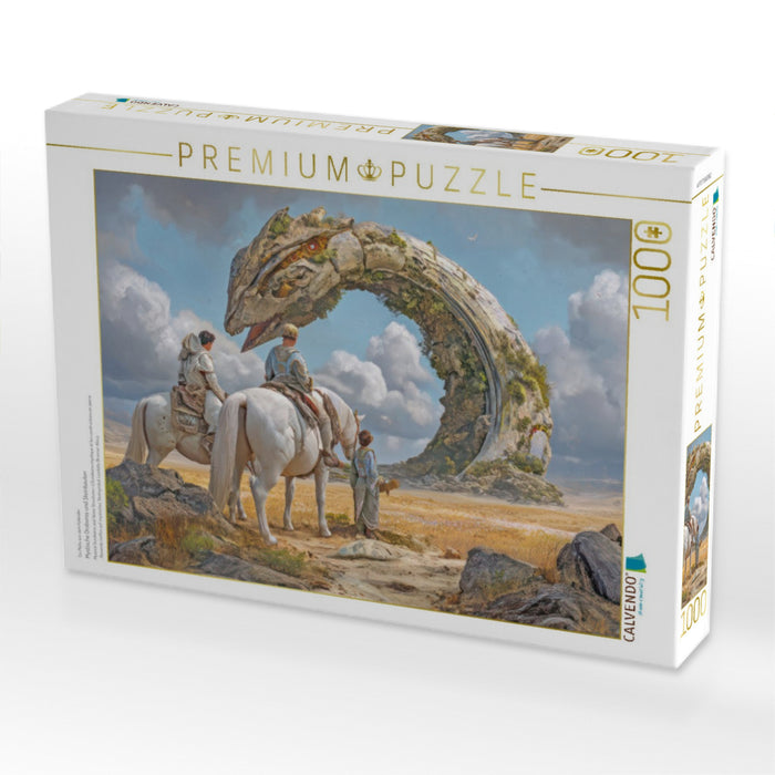 Mystische Oroboros und Steinbauten - CALVENDO Foto-Puzzle'