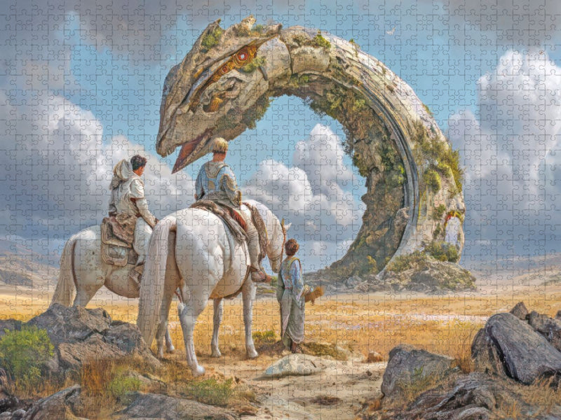 Mystische Oroboros und Steinbauten - CALVENDO Foto-Puzzle'