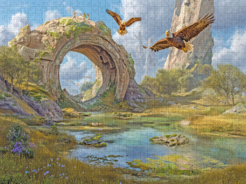 Mystische Oroboros und Steinbauten - CALVENDO Foto-Puzzle'