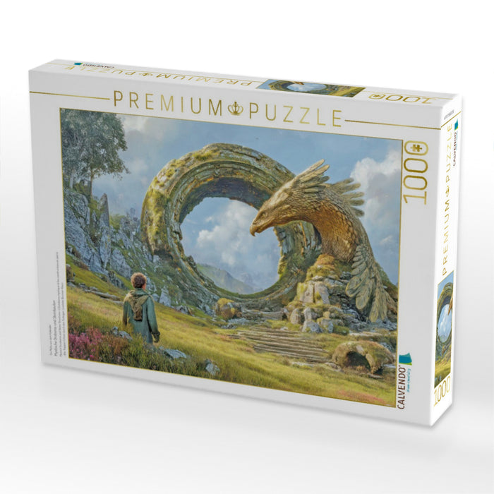 Mystische Oroboros und Steinbauten - CALVENDO Foto-Puzzle'