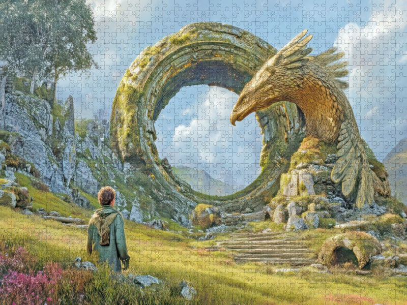 Mystische Oroboros und Steinbauten - CALVENDO Foto-Puzzle'