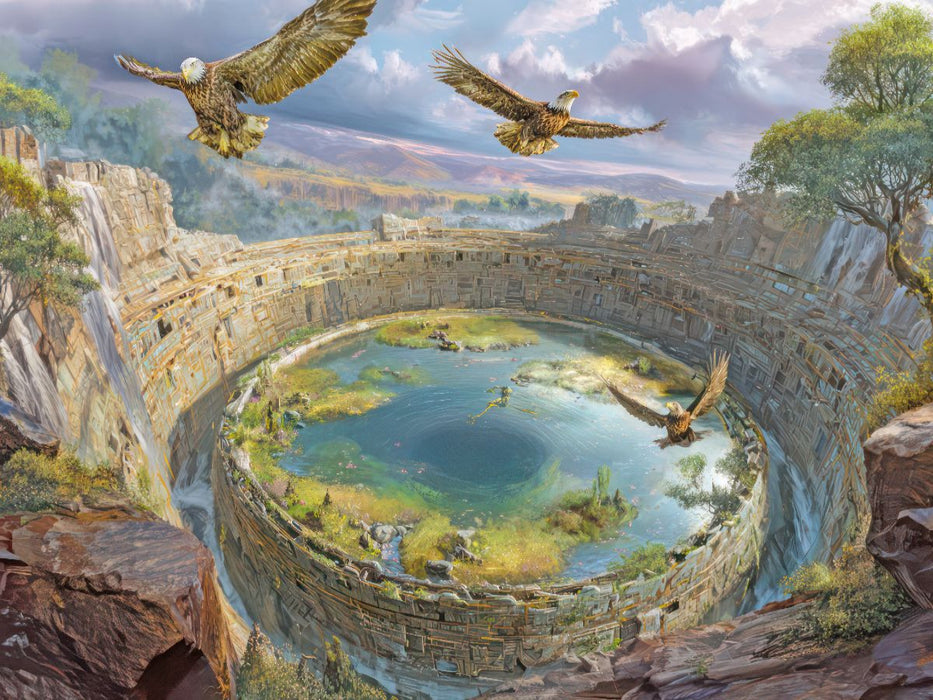 Mystische Oroboros und Steinbauten - CALVENDO Foto-Puzzle'