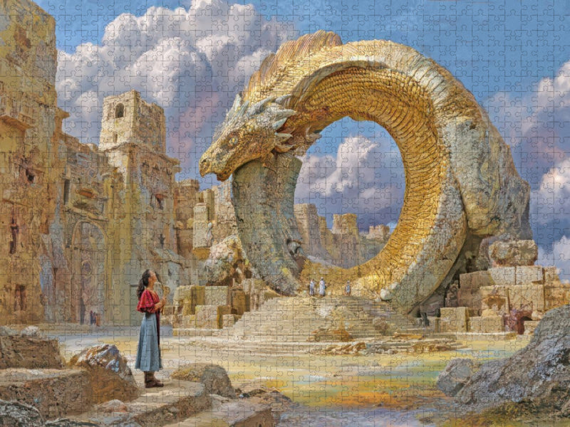 Mystische Oroboros und Steinbauten - CALVENDO Foto-Puzzle'