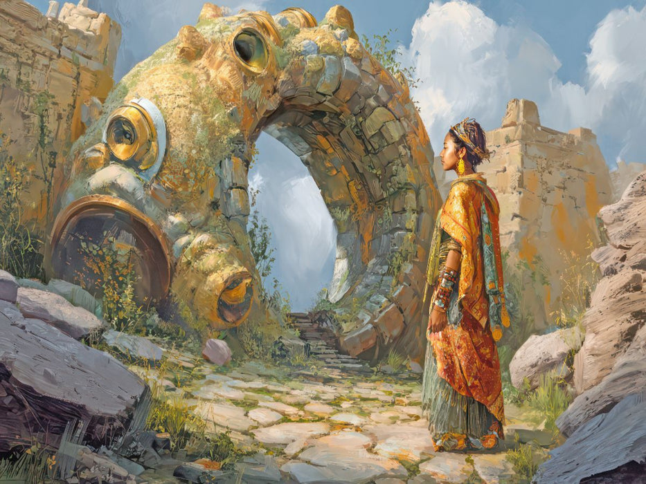 Mystische Oroboros und Steinbauten - CALVENDO Foto-Puzzle'