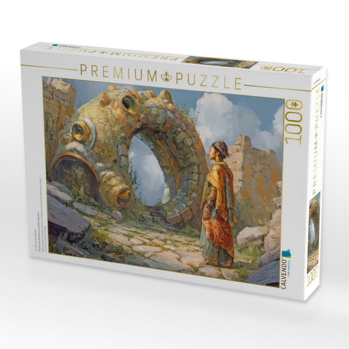 Mystische Oroboros und Steinbauten - CALVENDO Foto-Puzzle'