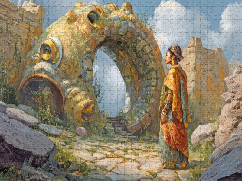 Mystische Oroboros und Steinbauten - CALVENDO Foto-Puzzle'