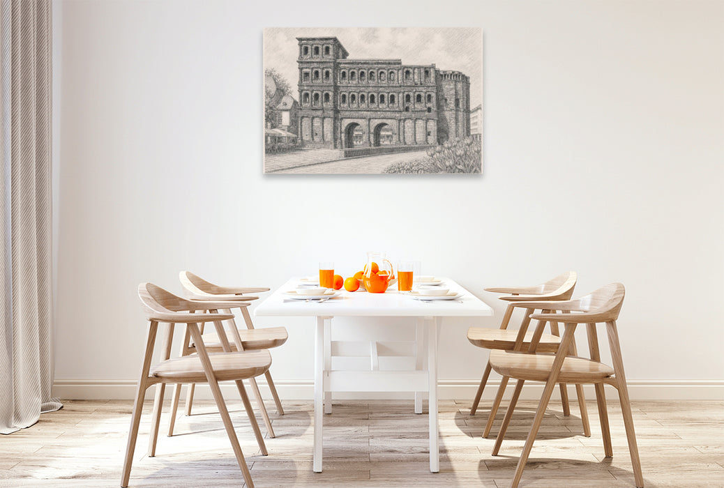 Premium Textil-Leinwand Porta Nigra