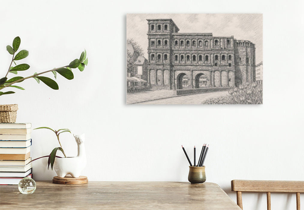 Premium Textil-Leinwand Porta Nigra
