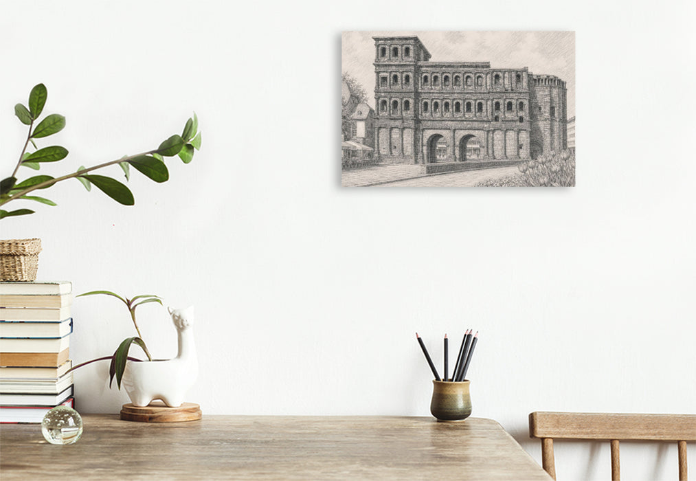 Premium Textil-Leinwand Porta Nigra