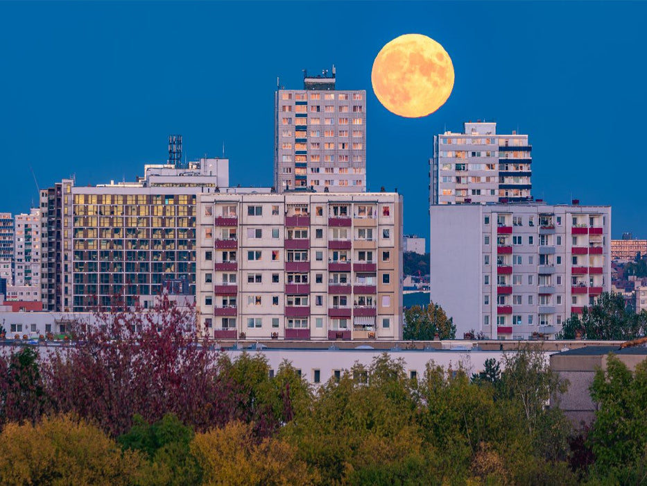 Vollmond über Halle-Neustadt - CALVENDO Foto-Puzzle'