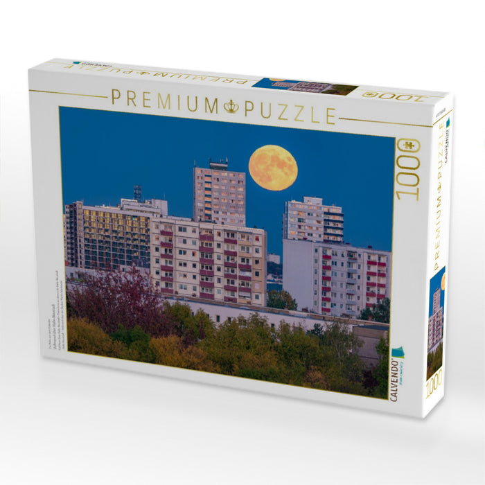 Vollmond über Halle-Neustadt - CALVENDO Foto-Puzzle'