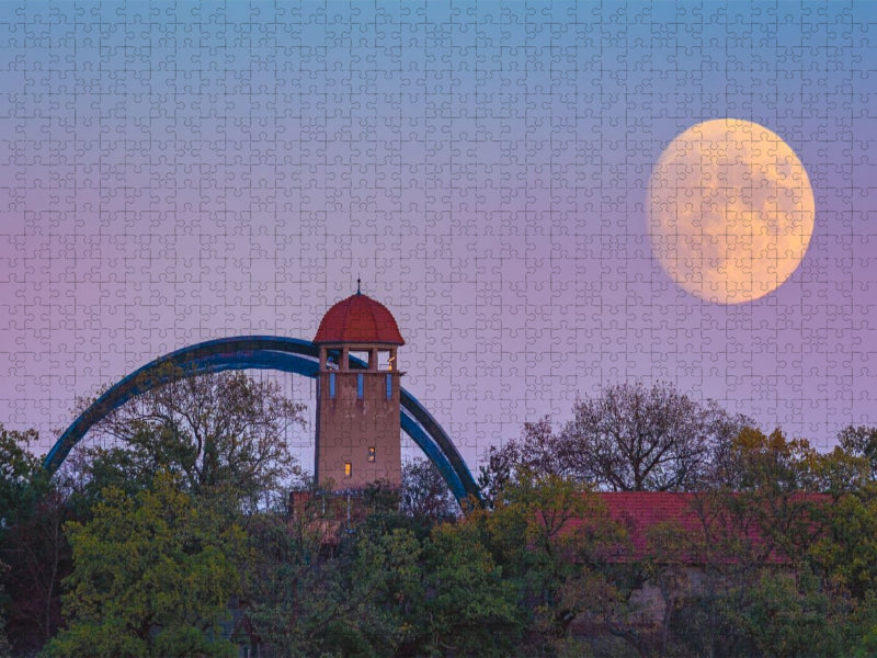 Vollmond über dem Bergzoo - CALVENDO Foto-Puzzle'