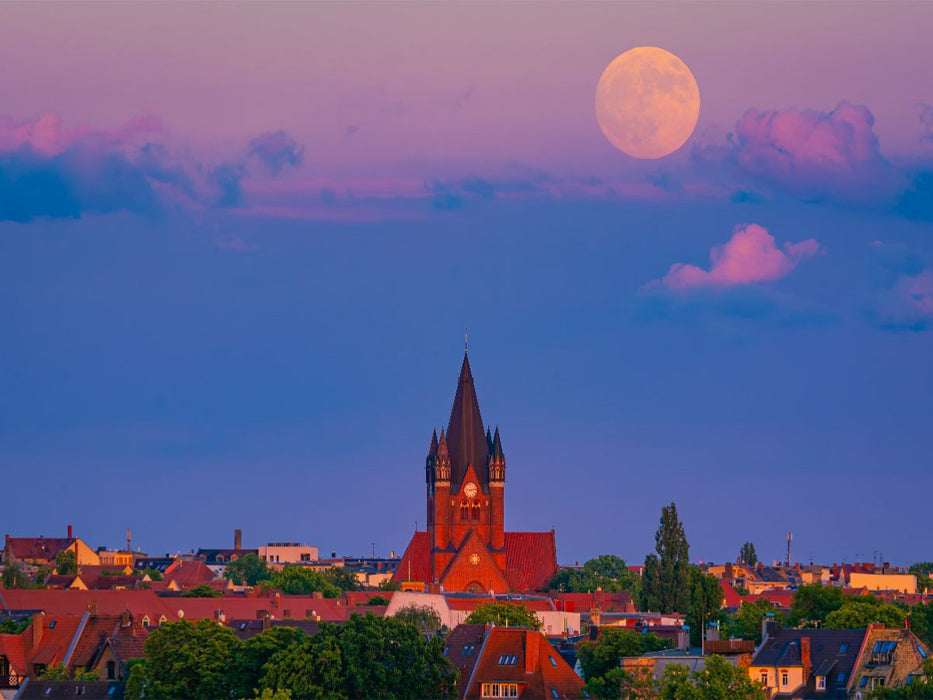 Vollmond über der Pauluskirche - CALVENDO Foto-Puzzle'