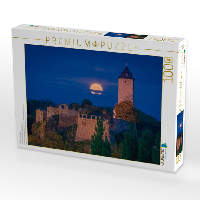 Vollmond über Burg Giebichenstein - CALVENDO Foto-Puzzle'