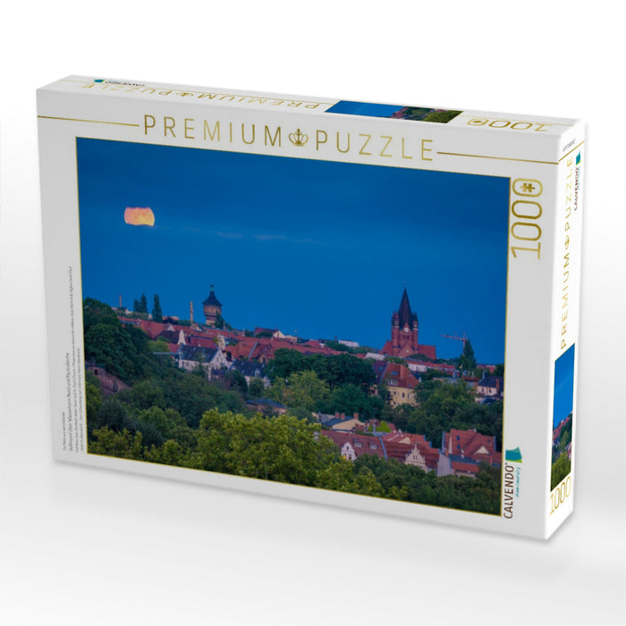 Vollmond über Wasserturm Nord und Pauluskirche - CALVENDO Foto-Puzzle'
