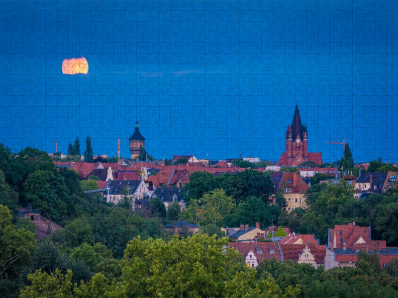 Vollmond über Wasserturm Nord und Pauluskirche - CALVENDO Foto-Puzzle'