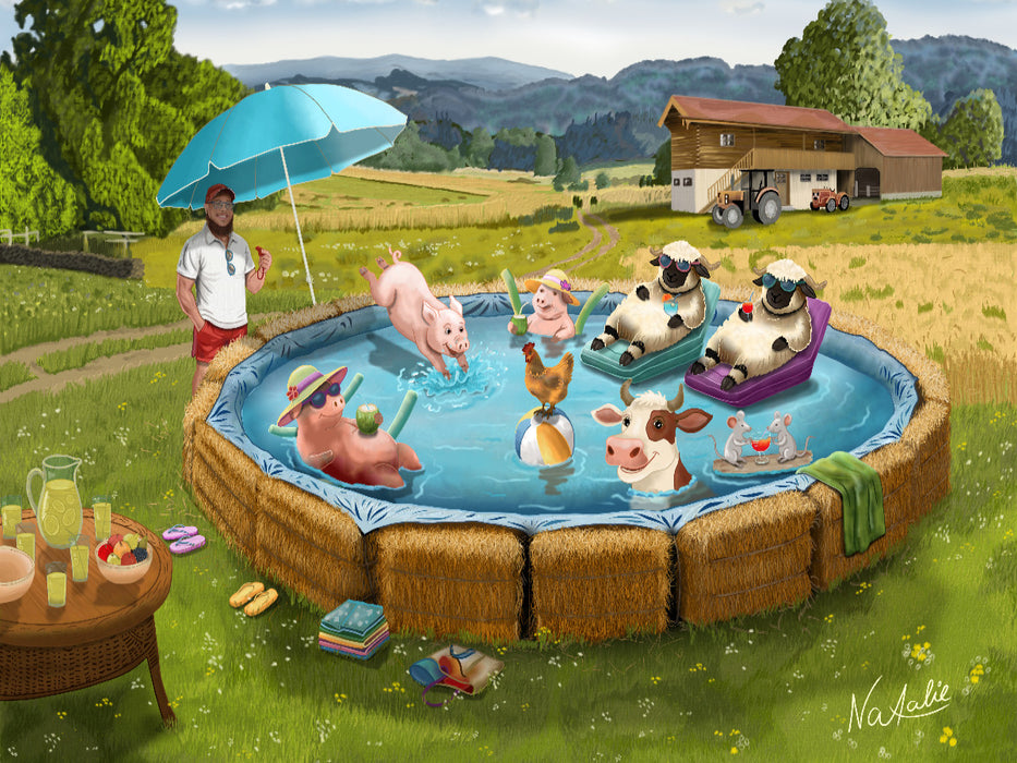 Poolparty im Feld - CALVENDO Foto-Puzzle'