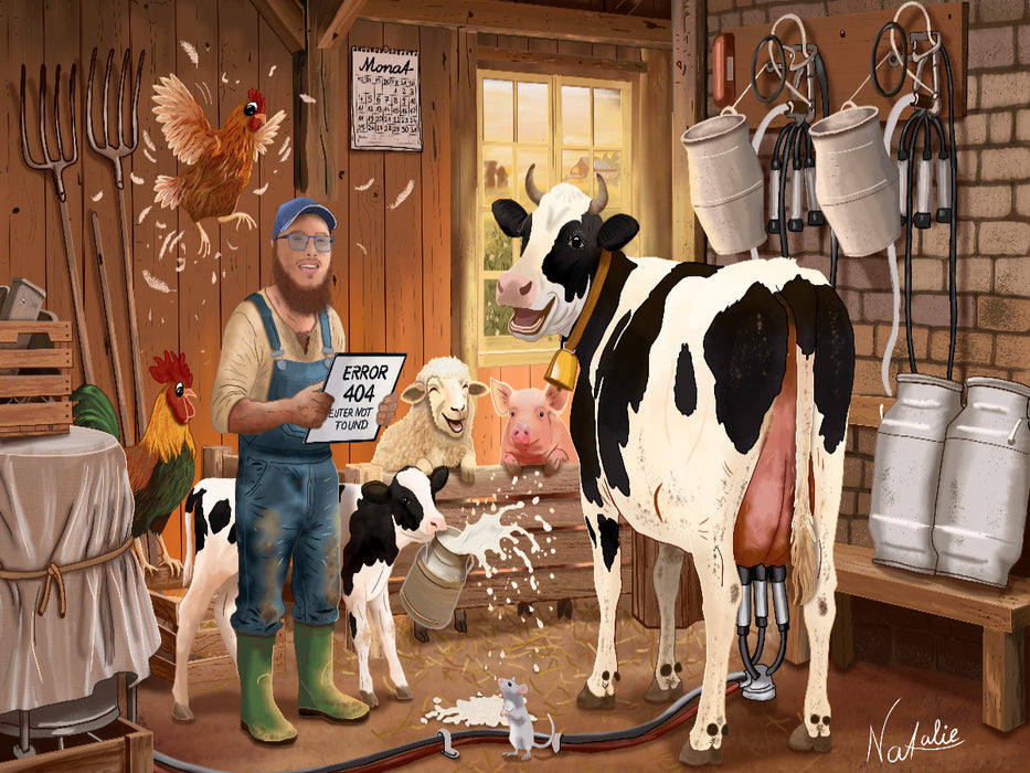 Melken 2.0, Technik im Stall - CALVENDO Foto-Puzzle'