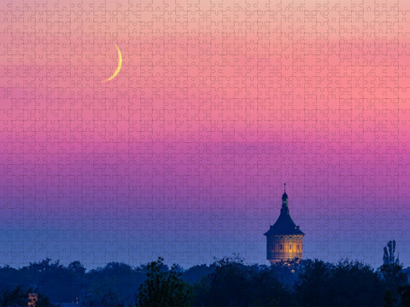Wasserturm Nord mit Mondsichel - CALVENDO Foto-Puzzle'