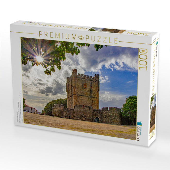 Ein Sonnenstern am Torre de Menagem - CALVENDO Foto-Puzzle'