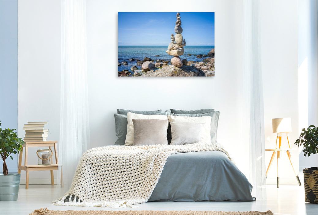 Premium Textil-Leinwand Insel Rügen - Kleines Kunstwerk am Nordufer