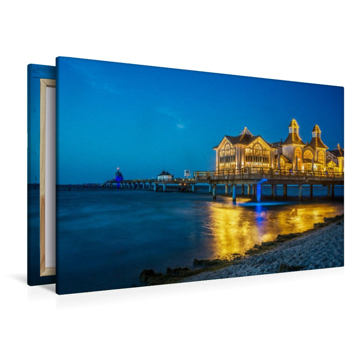 Premium Textil-Leinwand Insel Rügen - Seebrücke Sellin