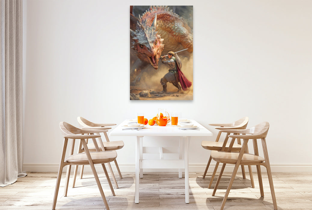 Premium Textil-Leinwand Erwachte Drachen
