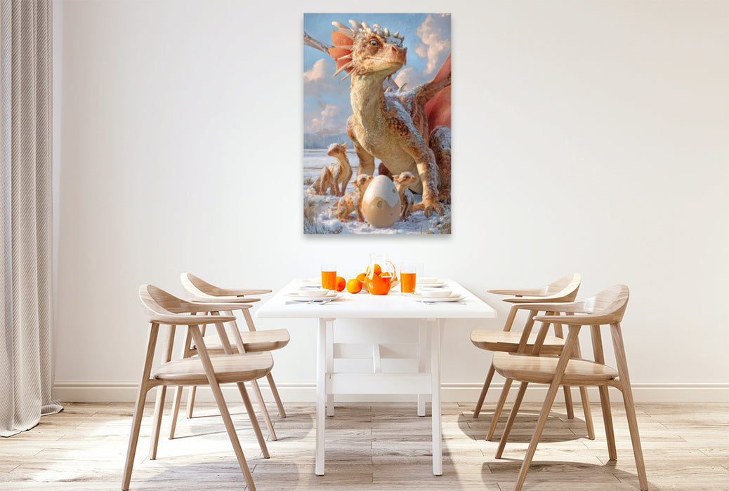 Premium Textil-Leinwand Erwachte Drachen