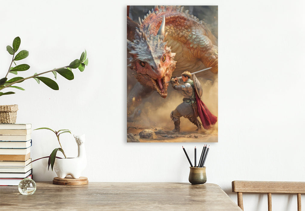 Premium Textil-Leinwand Erwachte Drachen