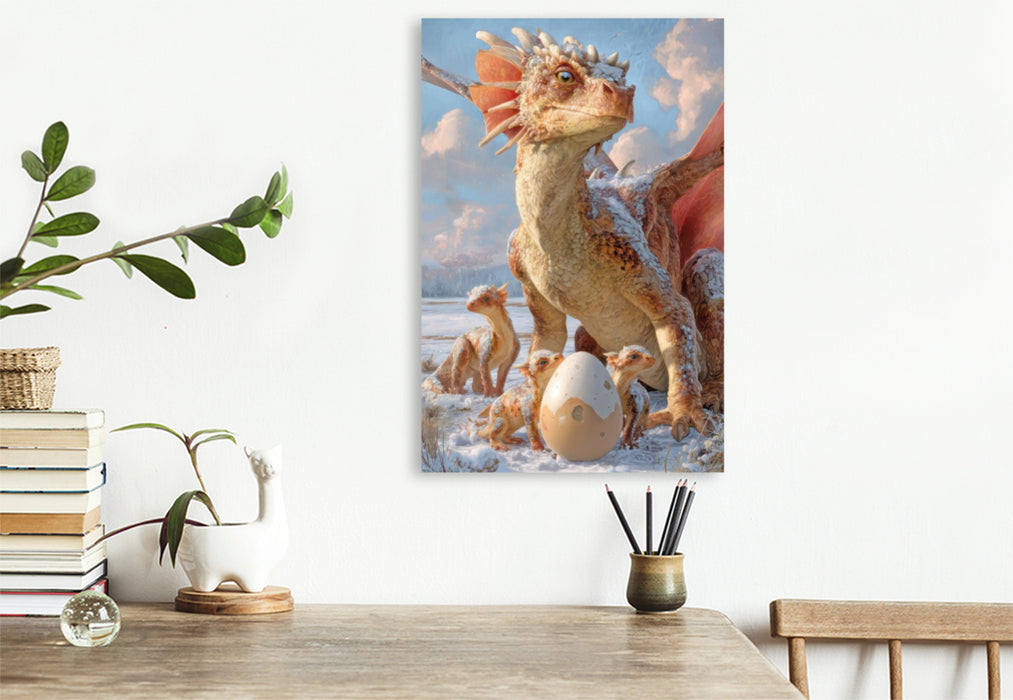 Premium Textil-Leinwand Erwachte Drachen