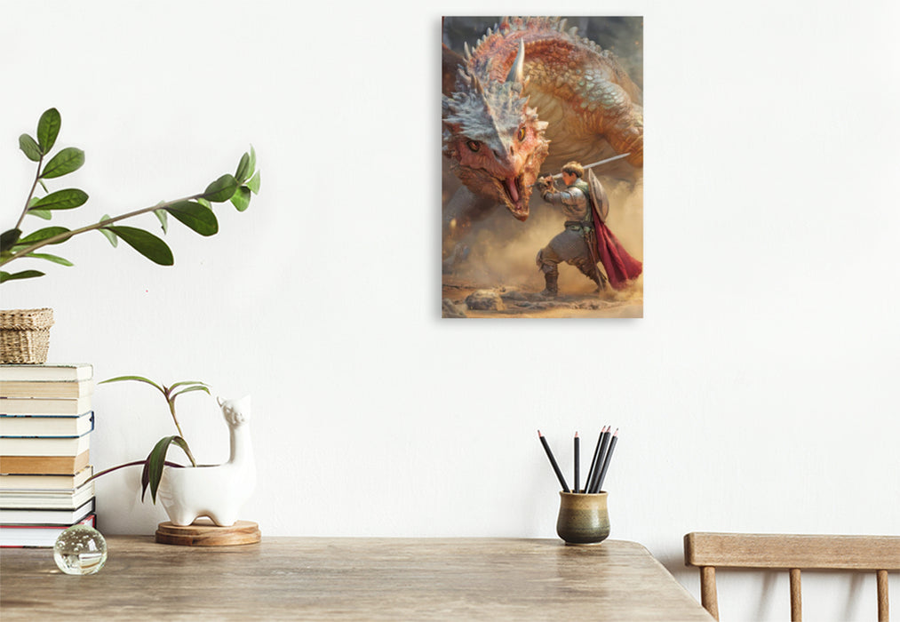 Premium Textil-Leinwand Erwachte Drachen