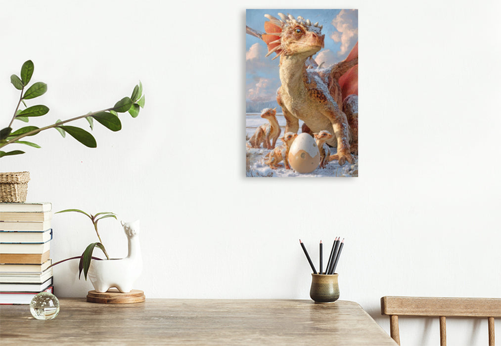 Premium Textil-Leinwand Erwachte Drachen