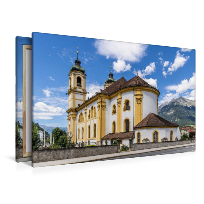 Premium Textil-Leinwand Imposante Wiltener Basilika in Innsbruck