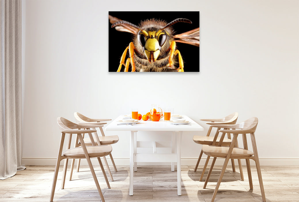 Premium Textil-Leinwand Gemeine Wespe (Vespula vulgaris)
