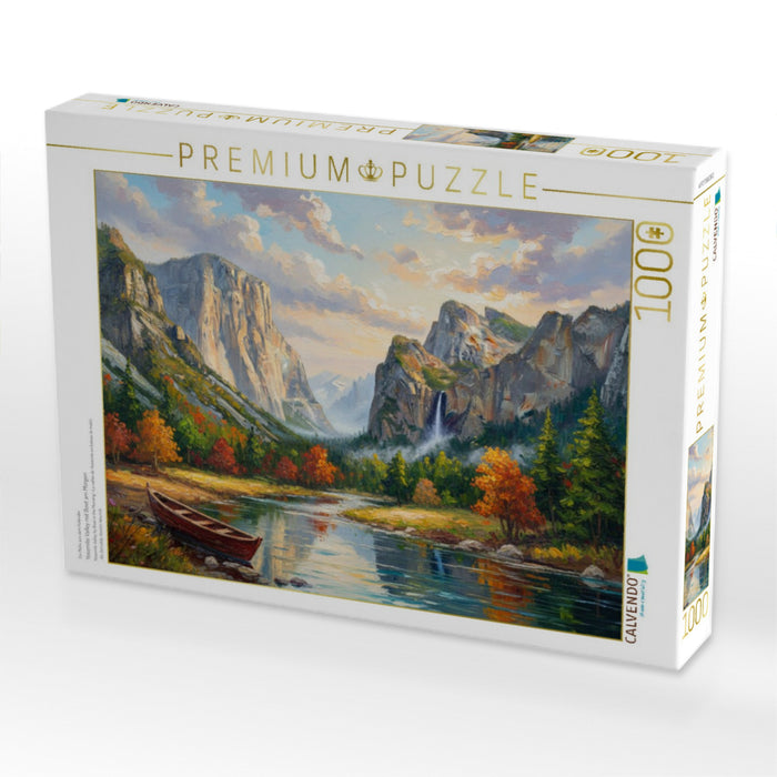 Yosemite Valley mit Boot am Morgen - CALVENDO Foto-Puzzle'
