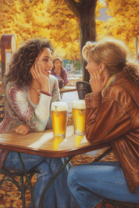 Premium Textil-Leinwand Bier trinken ist besser als Quark reden.