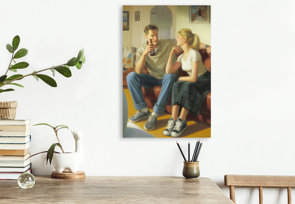Premium Textil-Leinwand Biertrinken ist freiwillig