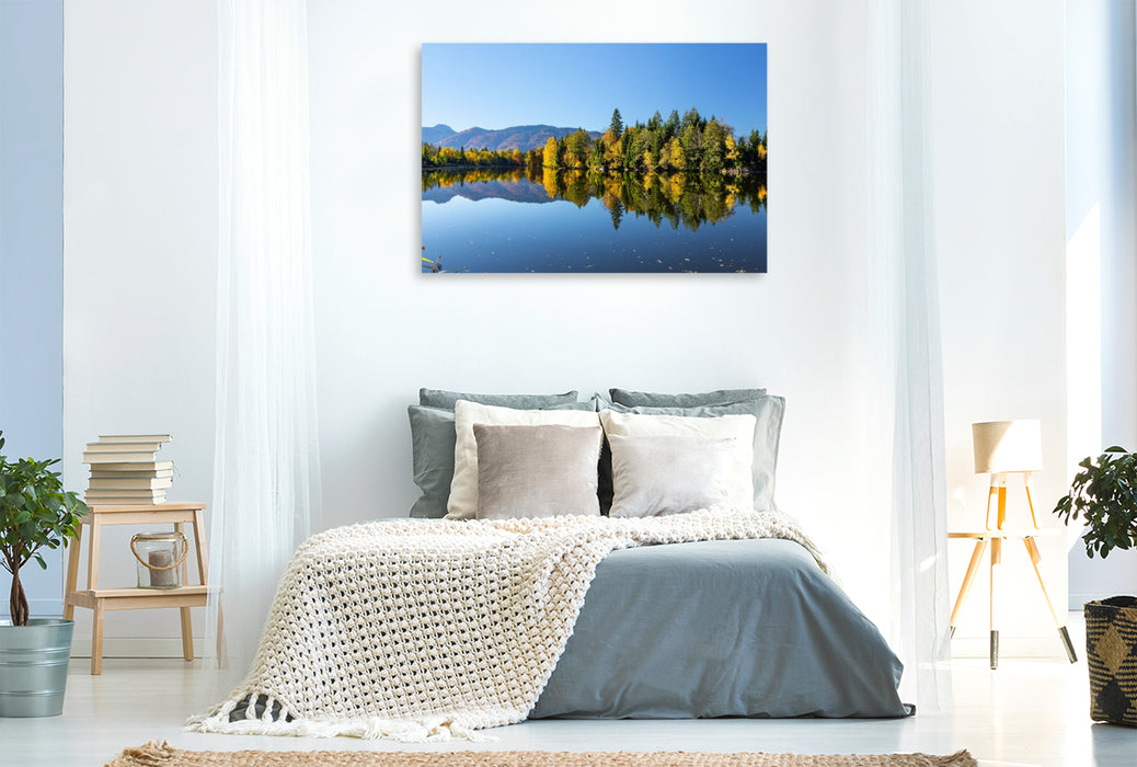 Premium Textil-Leinwand Neuer Moosbergsee