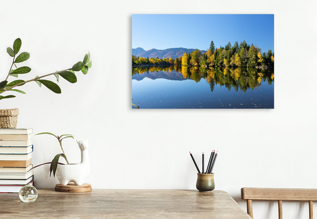 Premium Textil-Leinwand Neuer Moosbergsee