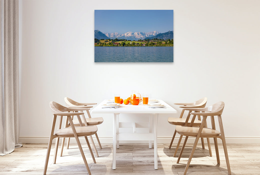 Premium Textil-Leinwand Froschhausen am Riegsee
