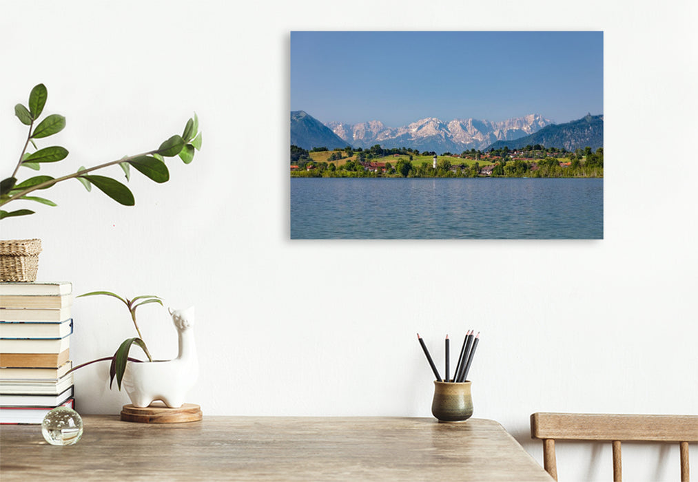 Premium Textil-Leinwand Froschhausen am Riegsee